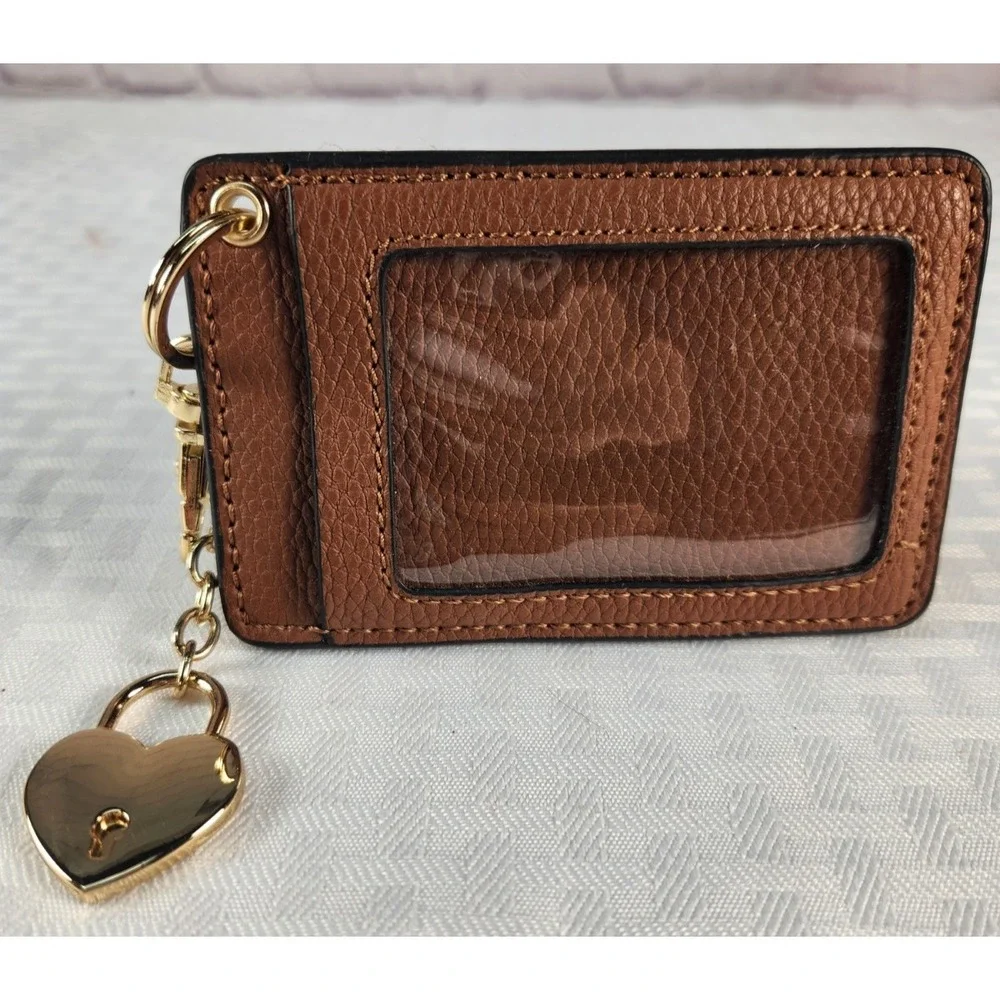 Marc New York Andrew Marc Brown Card Holder  Gold Heart,  Charm & Key Holder New